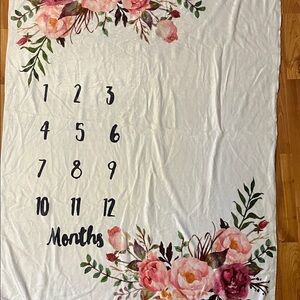 Floral Baby Milestone Blanket